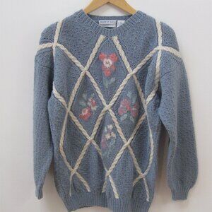Northern Isles Women VTG Sweater SZ XL Blue